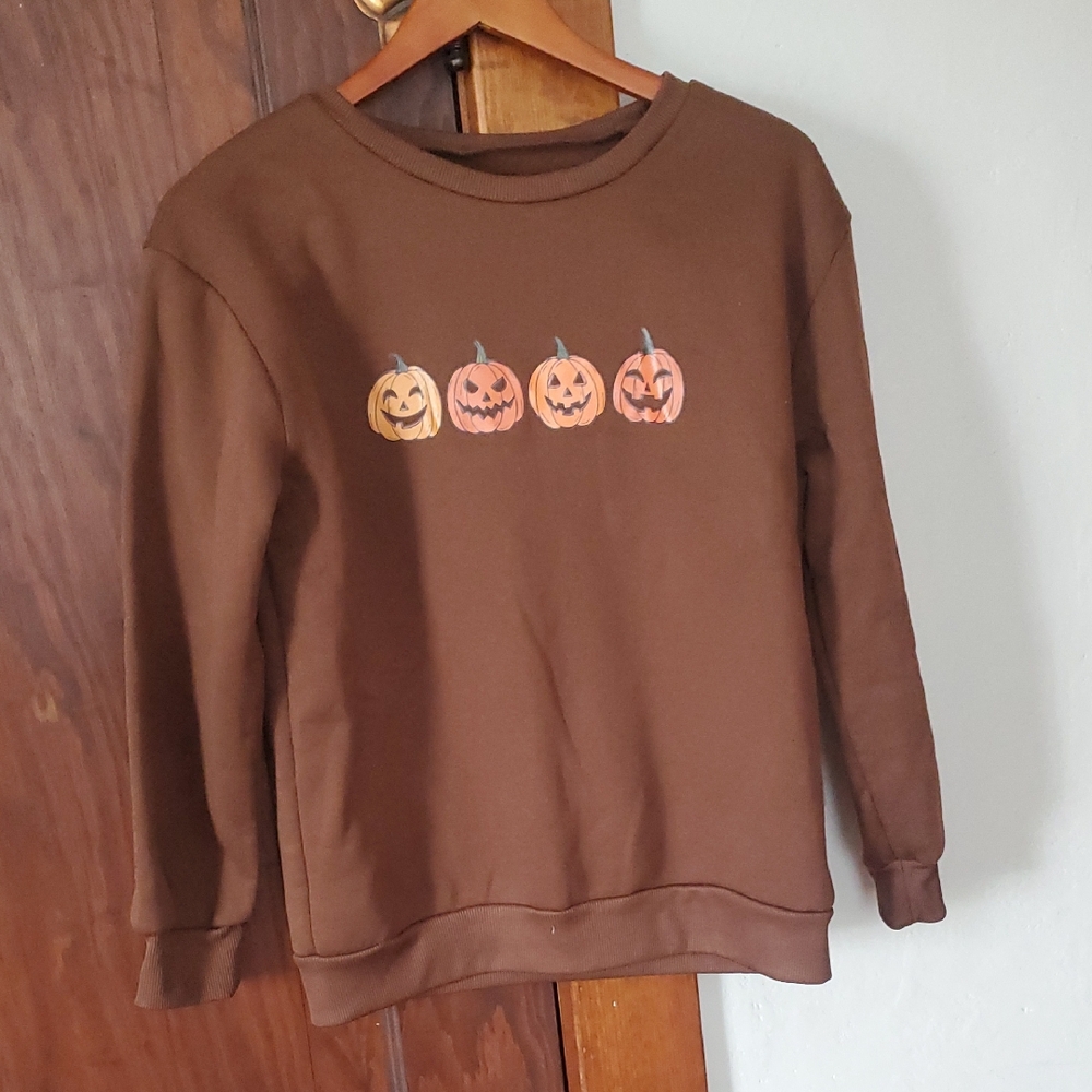SHEIN Brown Cozy Sweatshirt